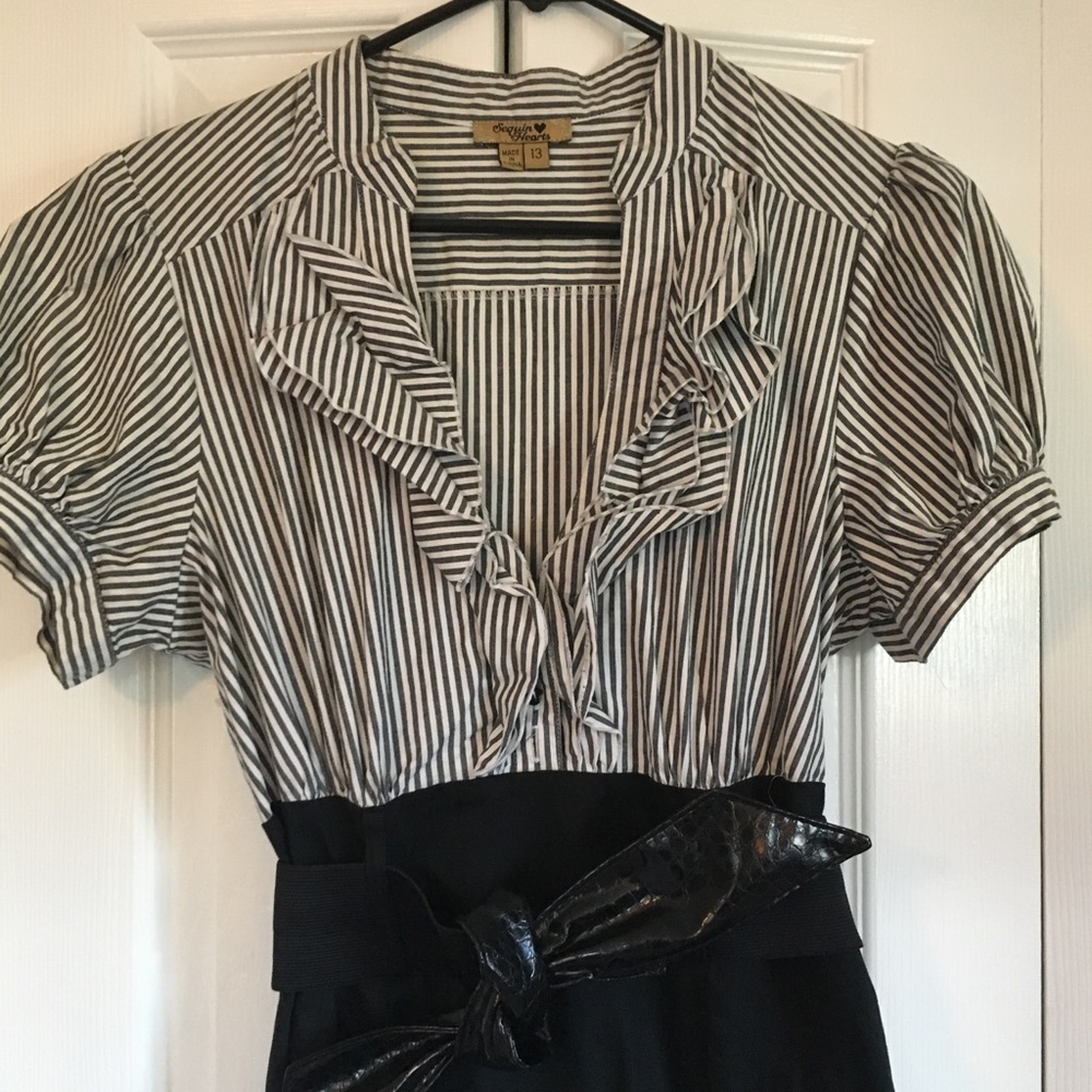 Fashion dress with belt